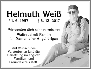 Traueranzeigen Von Helmuth Wei Allg Uer Zeitung