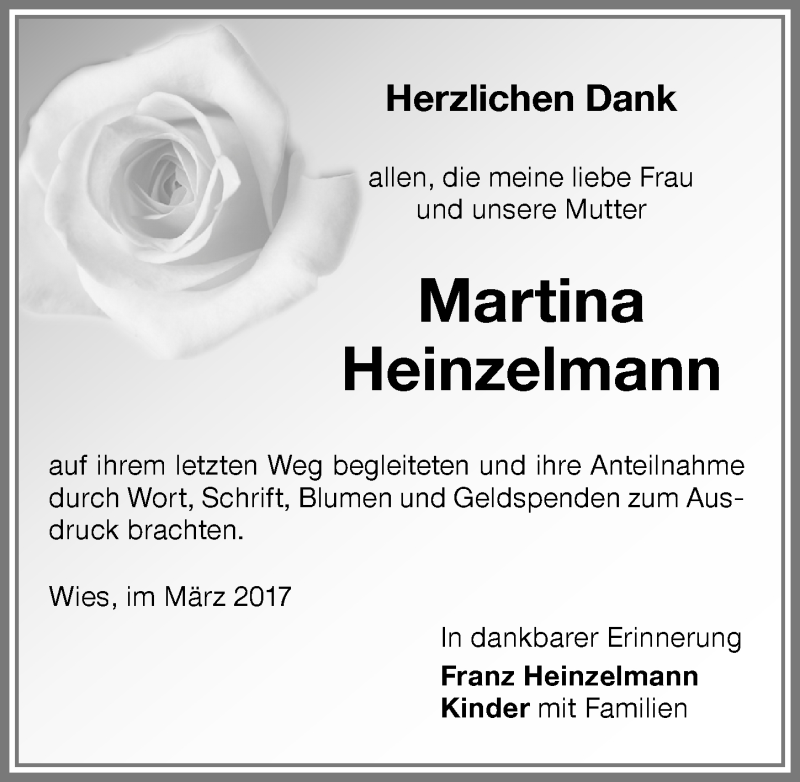 Traueranzeigen Von Martina Heinzelmann Allg Uer Zeitung