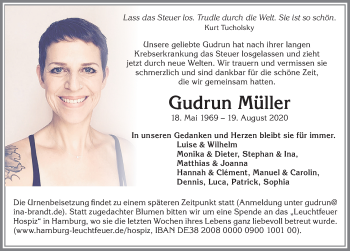 Traueranzeigen Von Gudrun M Ller Allg Uer Zeitung