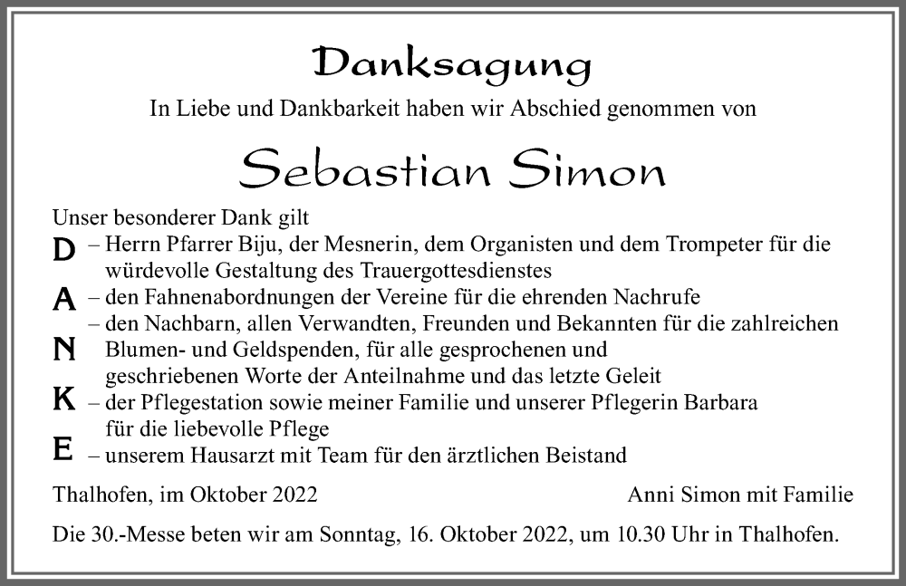 Traueranzeigen Von Sebastian Simon Allg Uer Zeitung