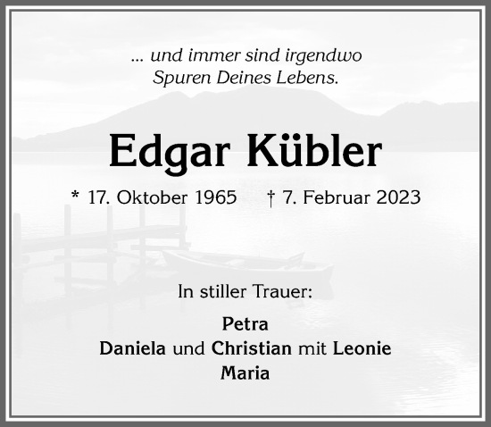 Traueranzeigen Von Edgar K Bler Allg Uer Zeitung