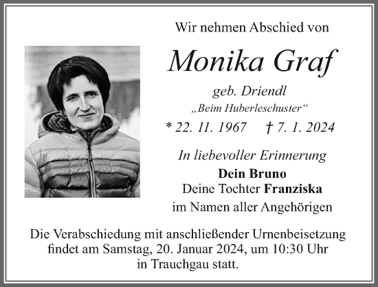 Traueranzeigen von Monika Graf Allgäuer Zeitung