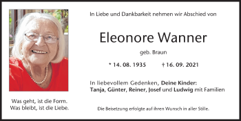 Traueranzeigen von Eleonore Wanner Allgäuer Zeitung