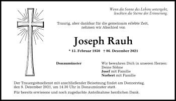 Traueranzeigen von Joseph Rauh Allgäuer Zeitung