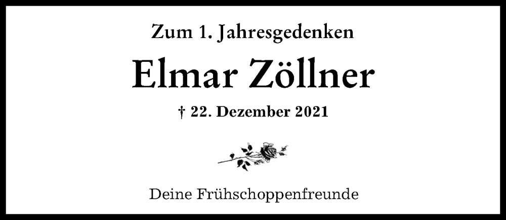 Traueranzeigen von Elmar Zöllner Allgäuer Zeitung