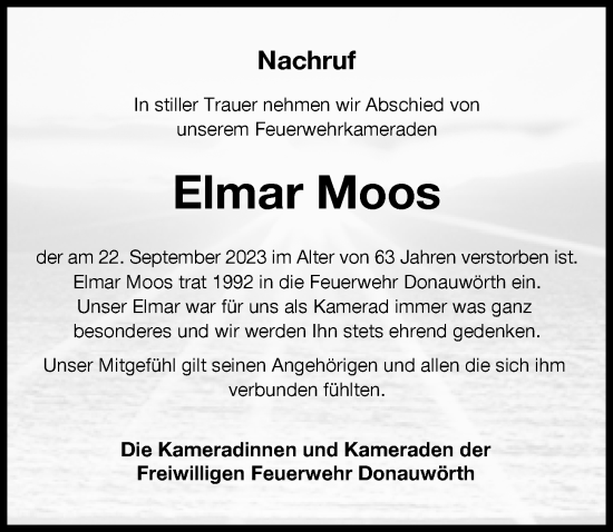 Traueranzeigen von Elmar Moos Allgäuer Zeitung